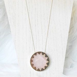 House of Harlow 1960 Sunburst Pendant Necklace in GOLD/LIGHT PINK